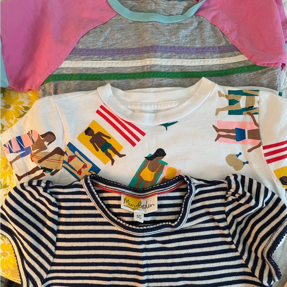 Lot of 3 t-shirts, Boden and CrewCuts, sizes 6-7 and 7-8